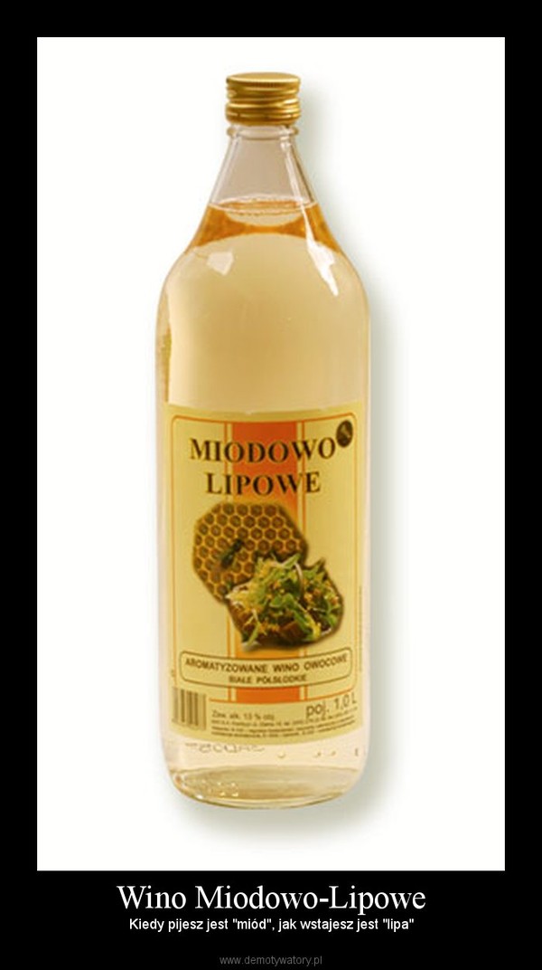 Wino Miodowo-Lipowe – Kiedy pijesz jest "miód", jak wstajesz jest "lipa" 