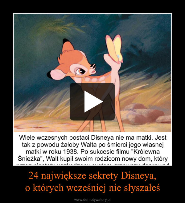 24 największe sekrety Disneya,o których wcześniej nie słyszałeś –  