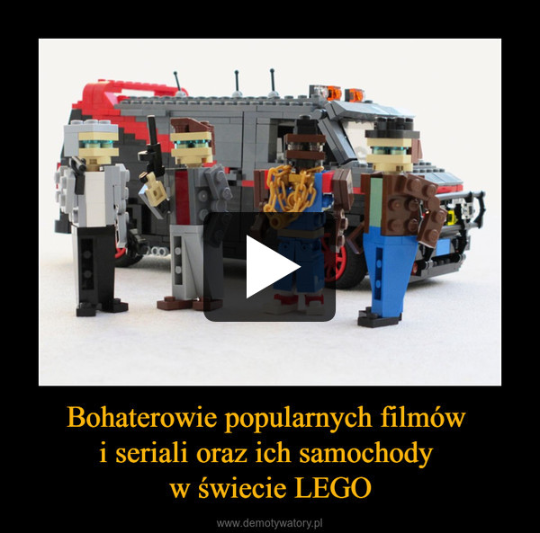 Bohaterowie popularnych filmów i seriali oraz ich samochody w świecie LEGO –  
