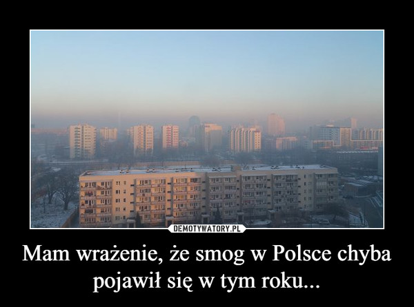 Mam wrażenie, że smog w Polsce chyba pojawił się w tym roku... –  