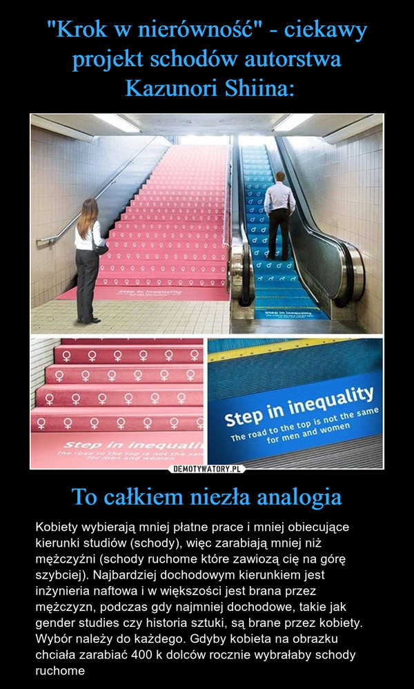 "Krok w nierówność" - ciekawy projekt schodów autorstwa
 Kazunori Shiina: To całkiem niezła analogia