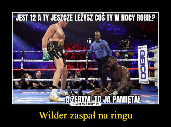 Wilder zaspał na ringu –  