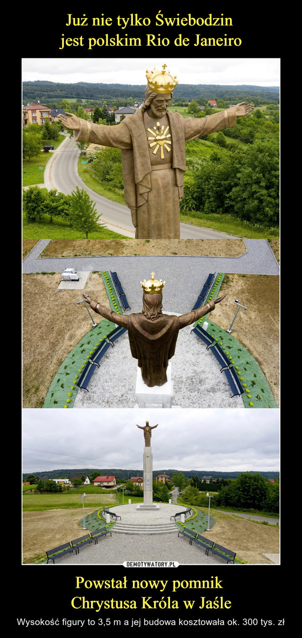 Powstał nowy pomnik Chrystusa Króla w Jaśle – Wysokość figury to 3,5 m a jej budowa kosztowała ok. 300 tys. zł 