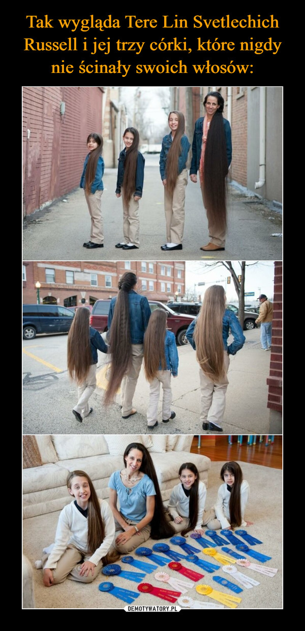 Tak wygląda Tere Lin Svetlechich Russell i jej trzy córki, które nigdy nie ścinały swoich włosów: