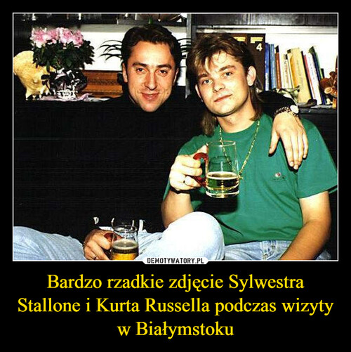Bardzo rzadkie zdjęcie Sylwestra Stallone i Kurta Russella podczas wizyty w Białymstoku