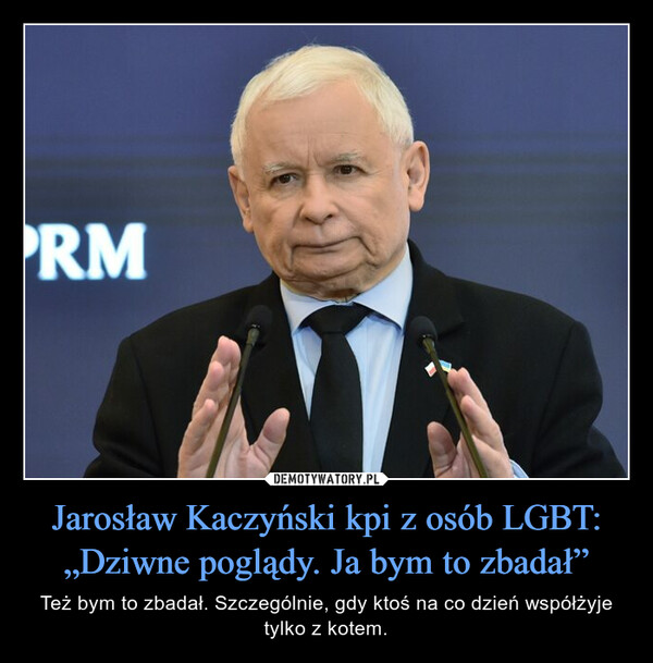 Jarosław Kaczyński kpi z osób LGBT: „Dziwne poglądy. Ja bym to zbadał”