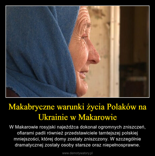 Makabryczne warunki życia Polaków na Ukrainie w Makarowie – W Makarowie rosyjski najeźdźca dokonał ogromnych zniszczeń, ofiarami padli również przedstawiciele tamtejszej polskiej mniejszości, której domy zostały zniszczony. W szczególnie dramatycznej zostały osoby starsze oraz niepełnosprawne. 