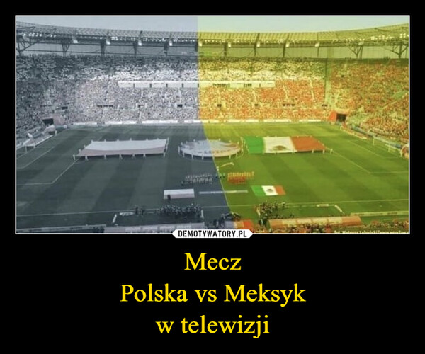 MeczPolska vs Meksykw telewizji –  Poland vs Mexicohe stuntfot. Mateusz Labahski/www.wroclaw.p